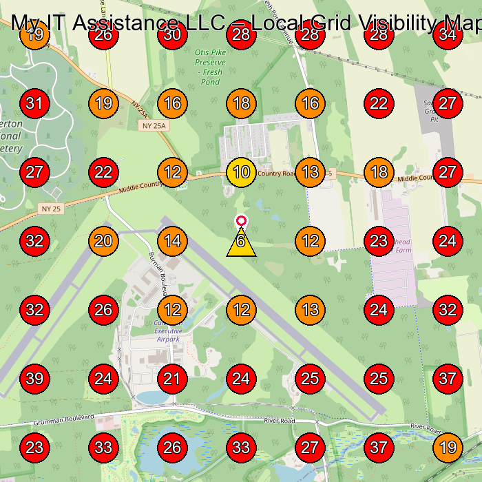 My IT Assistance LLC GeoGrid visibility map for Computer Repair Service in None